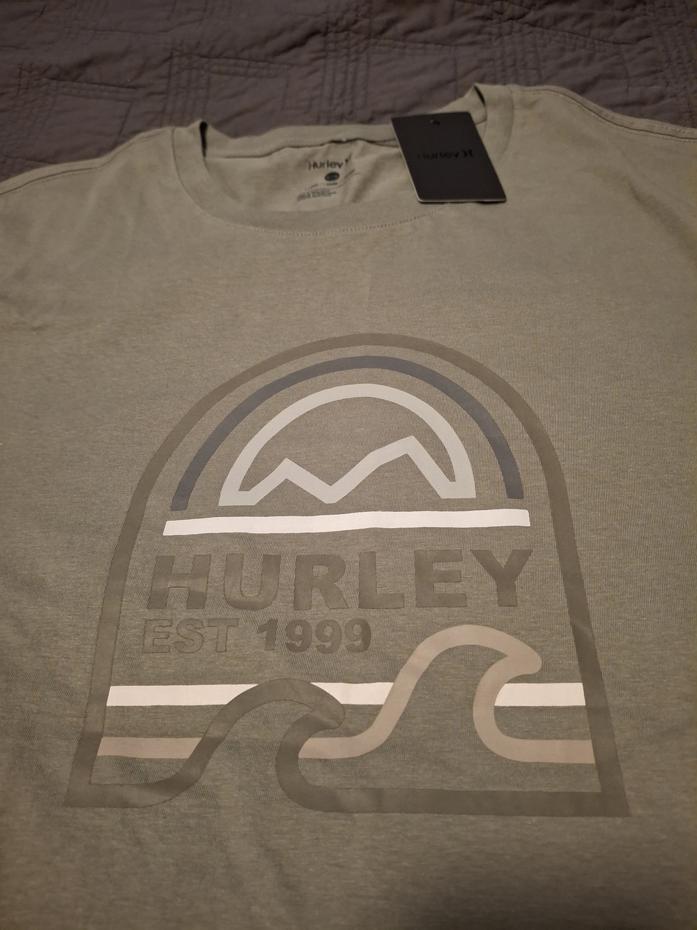 Hurley Men's Graphic Crew Tee - Light Olive